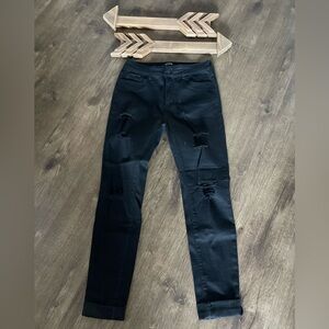 Black, distressed, ripped ankle jeans. Wax Jean Los Angeles Brand. Size 9.